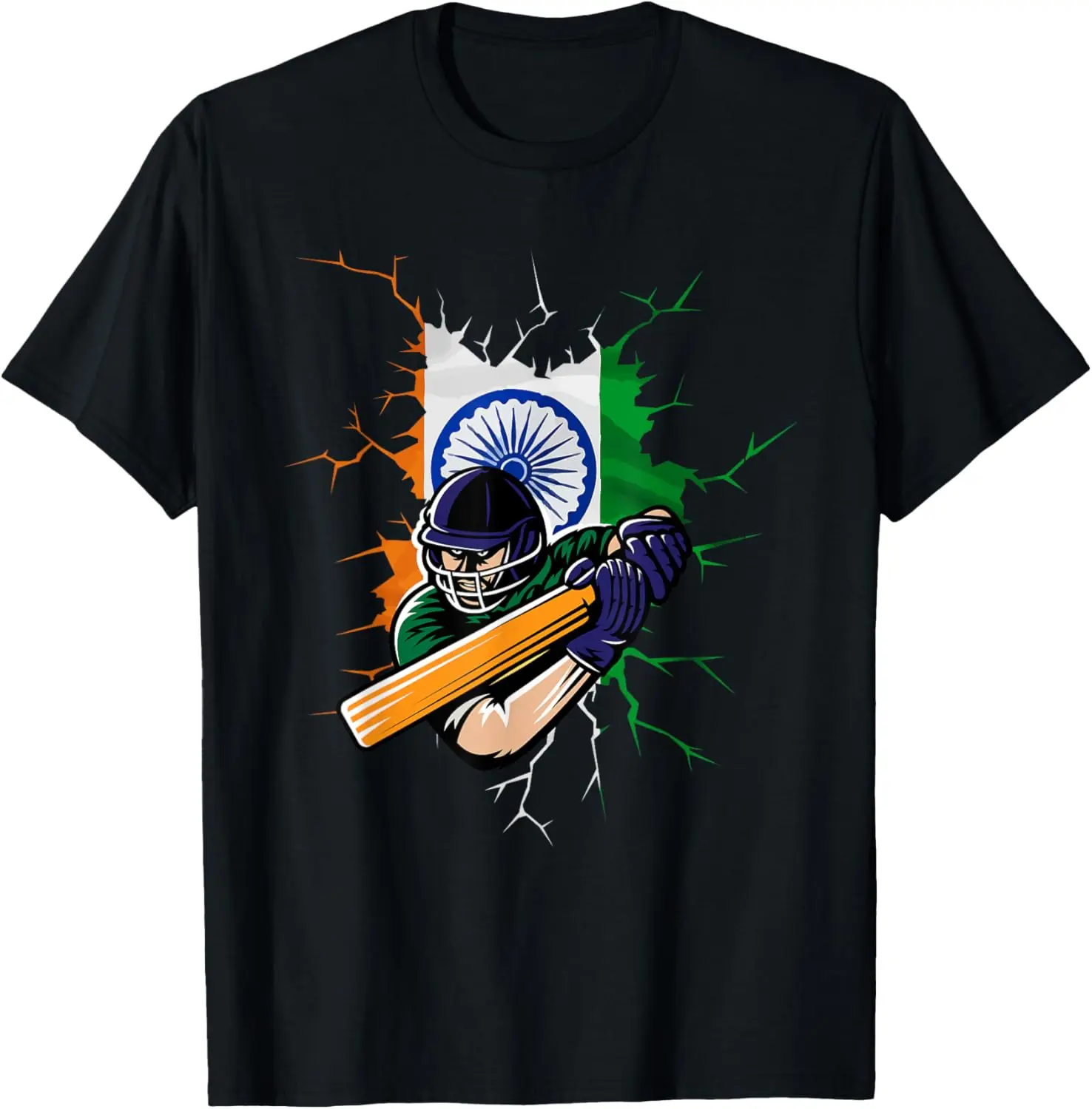 Women's Vintage Distressed India Cricket Graphic T-Shirt - 100% Cotton Short-Sleeve Round Neck Streetwear Top, Casual Gift for Fans