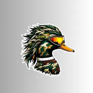 Funny Camouflage Duck Sticker, Scratch Resistant Vinyl Sticker, Blue Collar Hunting Stickers For Adults, Outdoor Duck Hunting Sticker Gift Car Decal Car Decoration