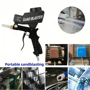 Gravity Feed Sandblasting Gun Kit, Heavy Duty Handheld Abrasive Blaster for Paint Rust Stains Dirt Removal, Portable for Car DIY Grinding Media