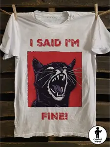 Punk Style T-Shirt - Breathable Stretchy Short Sleeve Round Neck Loose Fit Top with Punk & Iconic Patterns, Machine Washable Suitable for Summer, Concerts, Casual Attire, Casual Wardrobe Essential