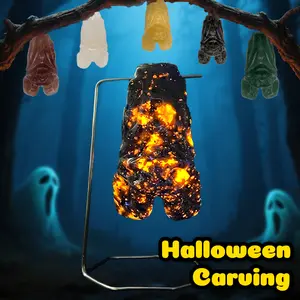 [Video Order] 1 Count Halloween Crystal Carving,size:around 3inch,material:yooperlite,yellow calcite,clear quartz and so on