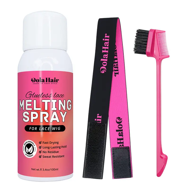 Dolahair Lace Melting & Holding Spray Glueless Hair Adhesive for Wigs Glueless Install Lace Front Wig Spray Wig Melting Bnad Haircare Gentle on Skin