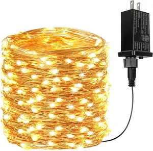66Ft 200 LED Fairy Lights Plug in, Waterproof String Lights Outdoor 8 Modes Christmas Lights Bedroom Decor, Twinkle Lights for Girl's Room Garden Christmas Decorations (Warm White)
