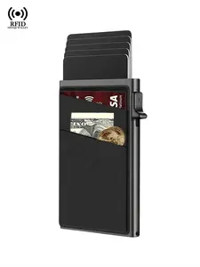 Anti-theft Card Protectors Card Holder Minimalist Smart Wallet RFID Protection Aluminum Metal Cardholder Case Porte Carte RFID Blocking Wallets