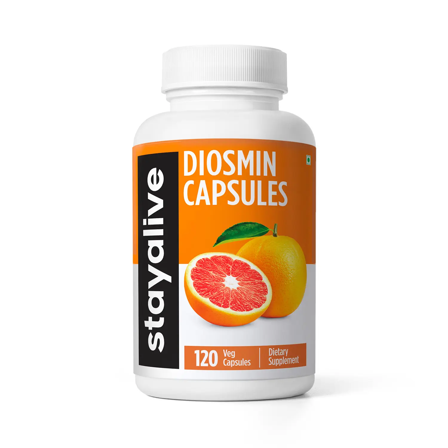 STAY ALIVE Pure Diosmin Complex Capsules, 1000mg Citrus Bioflavonoid Rich Fruit Extract, 120 Pills, Vegan, Non-GMO & Gluten-Free Diosmin Supplement