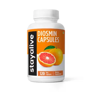 STAY ALIVE Pure Diosmin Complex Capsules, 1000mg Citrus Bioflavonoid Rich Fruit Extract, 120 Pills, Vegan, Non-GMO & Gluten-Free Diosmin Supplement