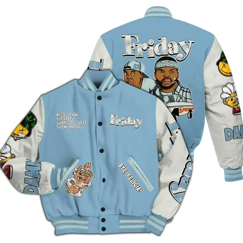 Popular Varsity Jacket To Match Denim Worn Blue 2025 4s - Friday Sneaker Stress Style All Over Print TCL - Limited Stock