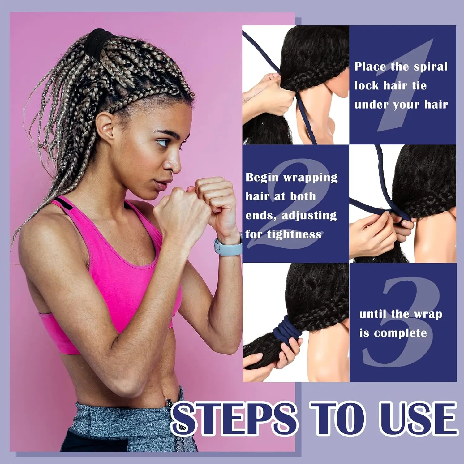 2 Pcs Spiral Lock Hair Tie Dreadlocks Accessories for Men 