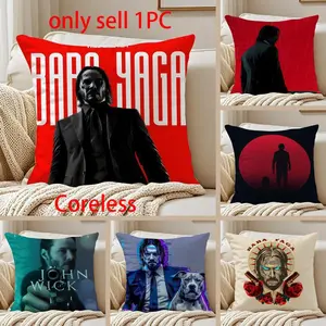 John Wick movie action cool intense Pillow Case Pillowcase Anti-dustmite Invisible zipper silky short plush Sofa cushion cover polyester microfiber standard queen king white bed home