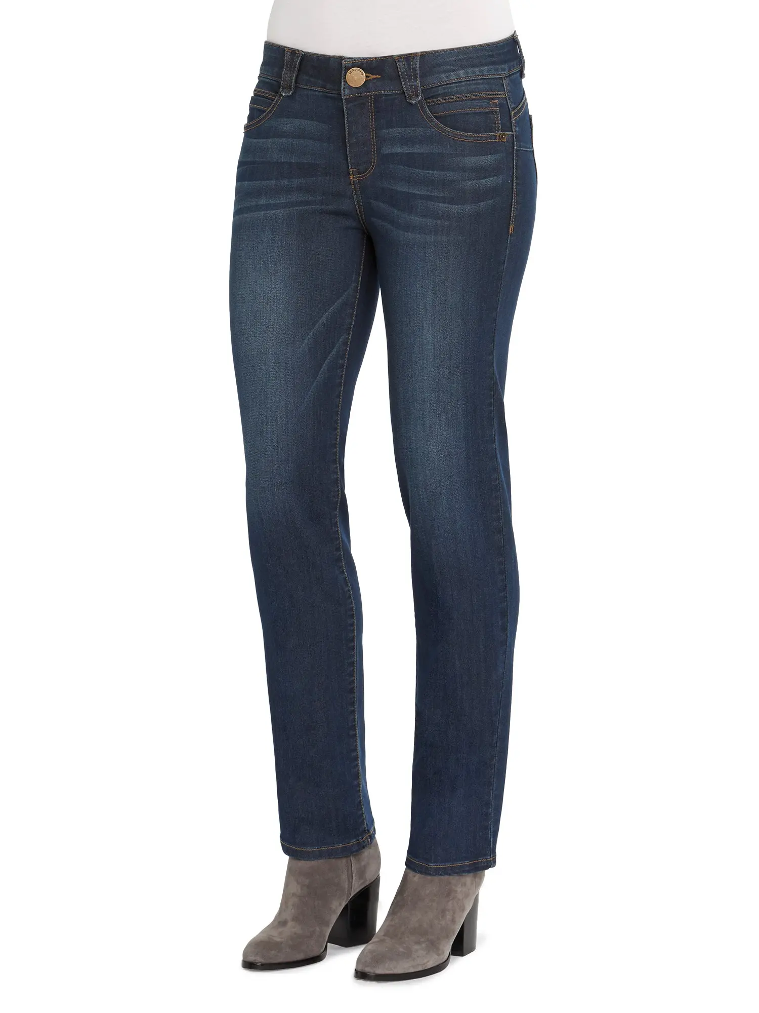 "Ab"solution® Petite Straight Leg Indigo Jeans