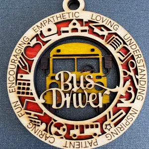 Celebrating Bus Drivers Christmas Ornament