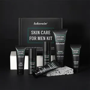 Lakerain Men's All-In-One Skincare Set, Essential for Busy Professionals & Daily Commuters, Controls Oil, Cleanses, Locks in Moisture, Skin Care Moisturizer
