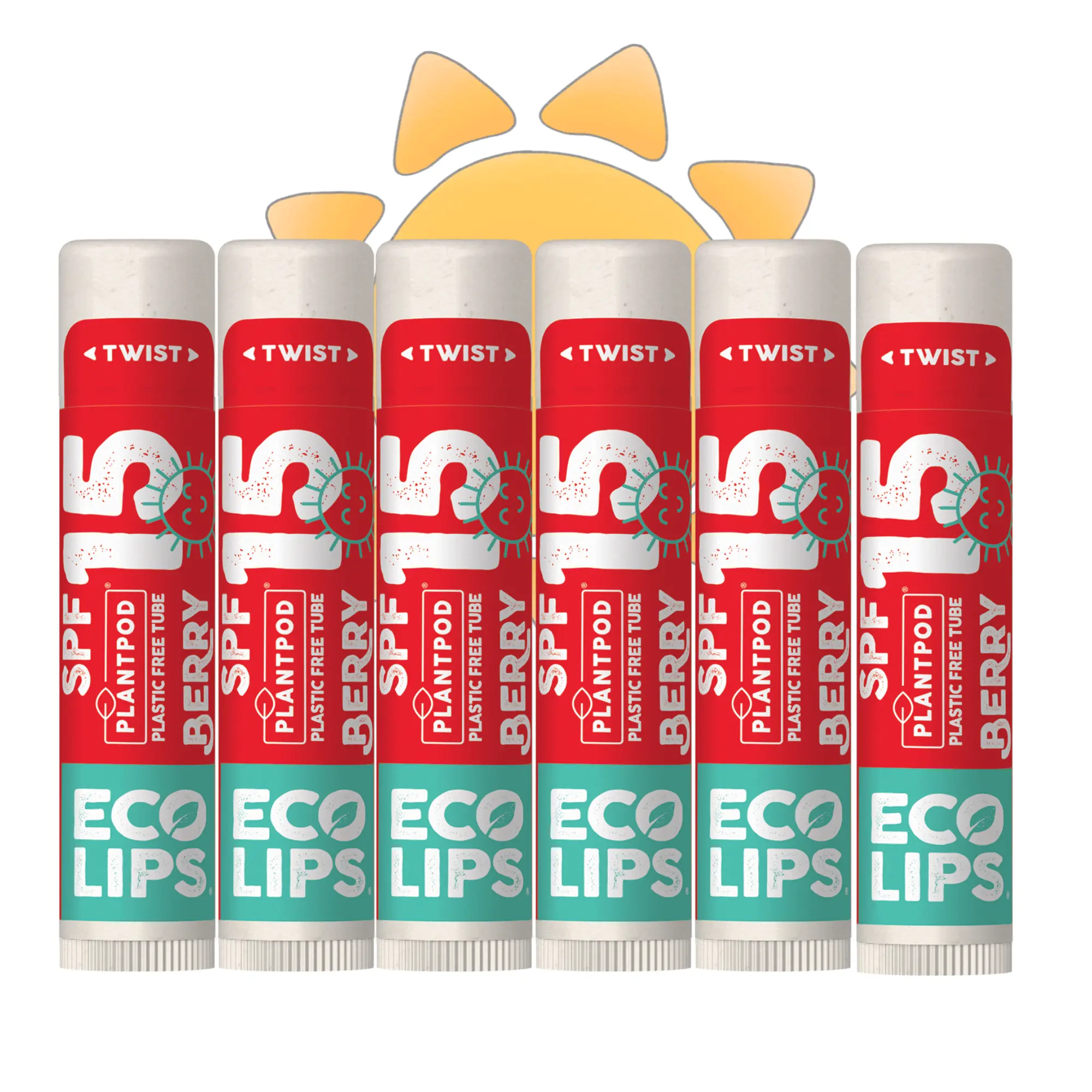 Classic Berry Broad Spectrum SPF 15 Sunscreen Lip Balm, 6 Pack