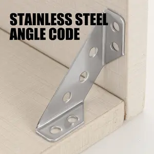 35pcs 304 Stainless Steel Corner Bracket Set (corner Code 7pcs + Screws 28pcs), Multi-functional 90 Degree Support, Heavy Duty Sturdy Bracket Common Hardware Accessories, Durable and Rust-proof, for Home Office