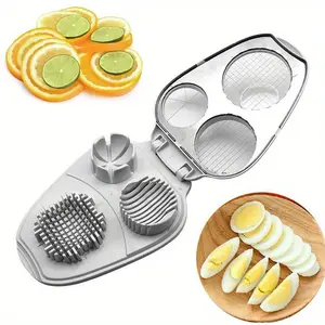 Stainless Steel Manual Slicer for Fruits and Vegetables, Ergonomic Handle, Rectangular Blade for Avocado and Eggs, Durable Kitchen Tool