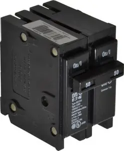 Eaton Cutler-Hammer 50 Amp, 120/240 VAC, 2 Pole, Plug In Type BR Circuit Breaker Thermal Magnetic Trip, 10 kA Breaking Capacity, 14-4 AWG BR250