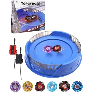 Stadium Battle Set For Blade Battling Xtreme Game with X-Celeration Rail, 6 Right-Spin Tops, 2 Launchers and 1 Arena box gift