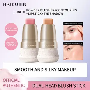 Dual-Ended Blush Stick, 2-in-1 Cream Blush with Silicone Applicator, Multi-Use Makeup Stick for Cheeks, Lips & Eyes, Long-Lasting Buildable Color, 4 Shades Available