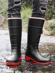 Men's Long Rain Boots Winter Boots with Steel Toe, Waterproof Boots, Slip-Resistant and Durable for All Seasons, Perfect for Outdoor Activities and Daily Use