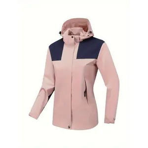 [Water Resistant Sports Jacket] Water Resistant Single Layer Jacket - Women's Outdoor Sports Coat for Hiking, Casual Hooded Outerwear, Sport Style Fall raincoat rain mate  raincoats sophie rain jacket raincoat snoopy rain jacket women Collar Womenswear  a