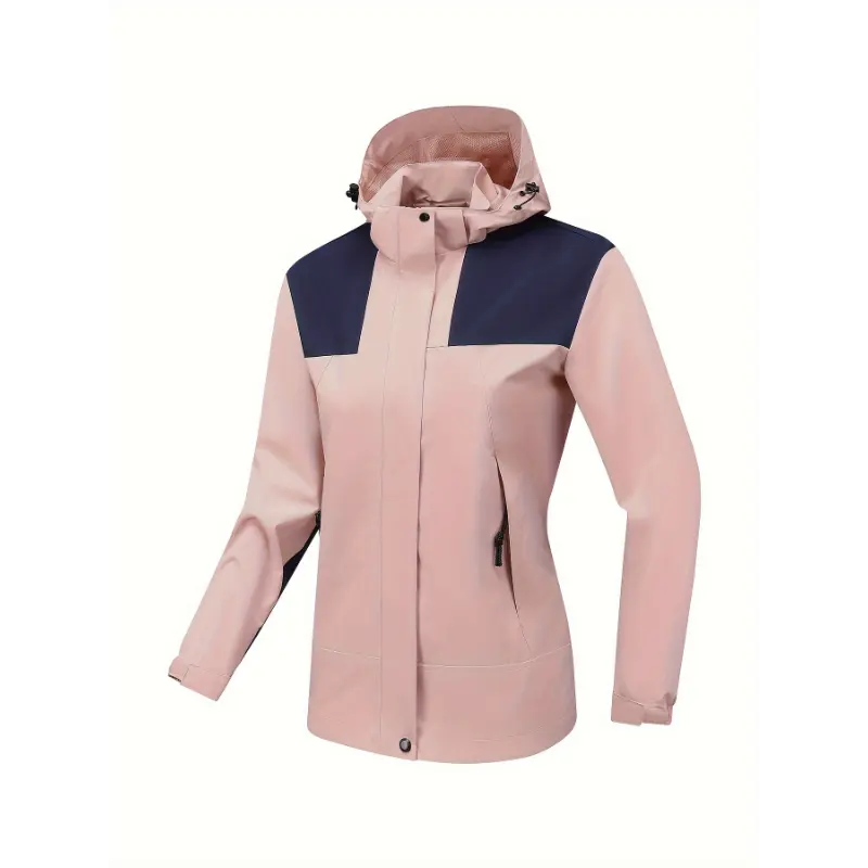 [Water Resistant Sports Jacket] Water Resistant Single Layer Jacket - Women's Outdoor Sports Coat for Hiking, Casual Hooded Outerwear, Sport Style Fall raincoat rain mate  raincoats sophie rain jacket raincoat snoopy rain jacket women Collar Womenswear  a