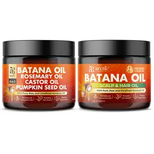 Arctic Beauty Ultimate Hair Growth Support - Batana Oil Bundle - Regular & 4-in-1 Haircare Combo - For Lengthening, Thickening, and Nourishing Support - Made in USA - (5 oz)