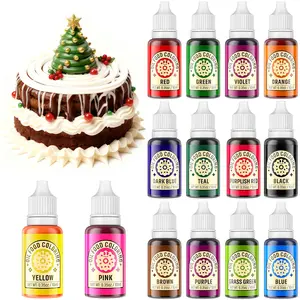 Oil-Based Food Coloring for Chocolate 14x10ml Colors Set Edible Oil Food Dye for Baking Cake Cookie Icing Fondant Meringues Decorating Chrismass Birthday 35 Fl. Oz Bottles Bake