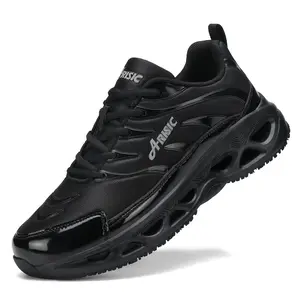 Non Slip Work Shoes for Men & Women, Waterproof Slip Resistant Sneakers, Lightweight Comfortable Lace-Up Walking Shoes for Kitchen, Chef, Restaurant, Nursing & Food Service