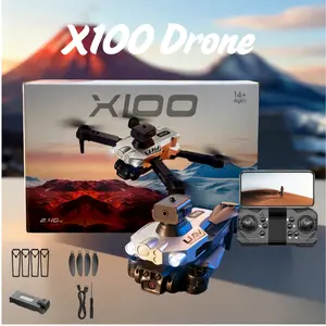 Upgrade Gift Set X100 Drone with Ultra HD Cameras Brushless Motor 540° Auto Obstacle Avoidance Auto Follow Aerial Photography Wonder Teen Birthday Gift Holiday Present Quadcopter Unmanned Aerial Vehicle