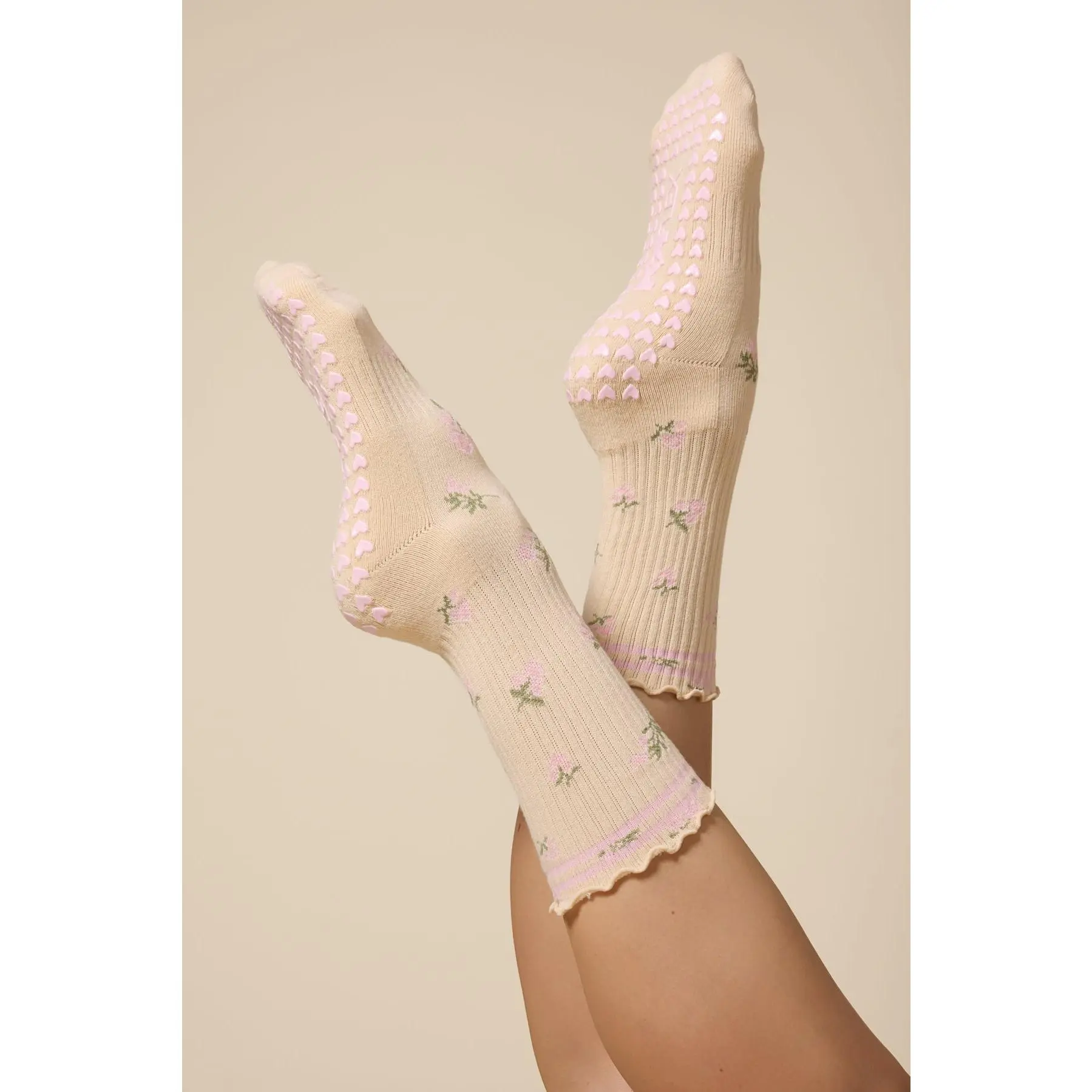 Studio Grip Sock - Ditsy Rose