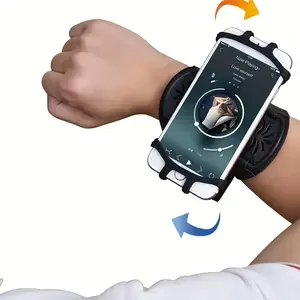 Rotating Phone Holder | 360° Rotating Wrist Phone Mount | Detachable Sports Armband with Key Clip, Full Touchscreen Access