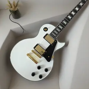 Mahogany Body guitar White,HH pickup ,Back pickguard ,22Frets