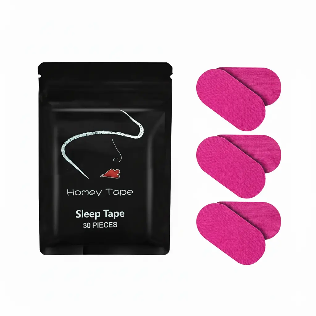 Closed-mouth device to correct open-mouth breathing and aid sleep.