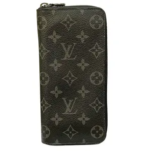 Pre-owned Louis Vuitton Canvas Small Leather Goods Vertical Monogram Eclipse Wallet