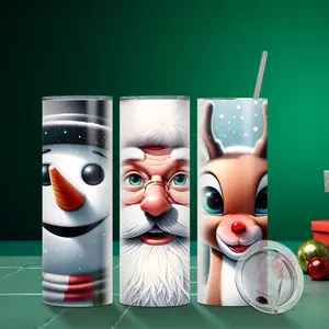 Frosty Santa Rudolph  20oz tumbler