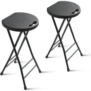 24-Inch Folding Stool with Handle, Folding Bar Stool with Non-Slip Feet,Folding Chair,Indoor and Outdoor Foldable Stool for Adults,500 lbs Capacity,Kitchen,Game Room(13"*11.5"*24")