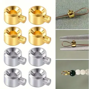 Stopper Beads Bead Caps for Handmade Bracelets, Necklaces, Earrings, Keychains, Anklets, Crimp Beads for Jewelry Making, Spacer Beads Stopper Crimp Charms for Bracelet Necklace Ends Accessories