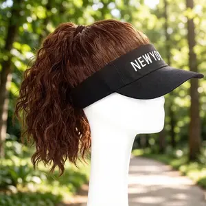 Women's short wig with integrated hood, sun protection, new fashionable full-head pullover natural imitation realistic youthful high ponytail wig