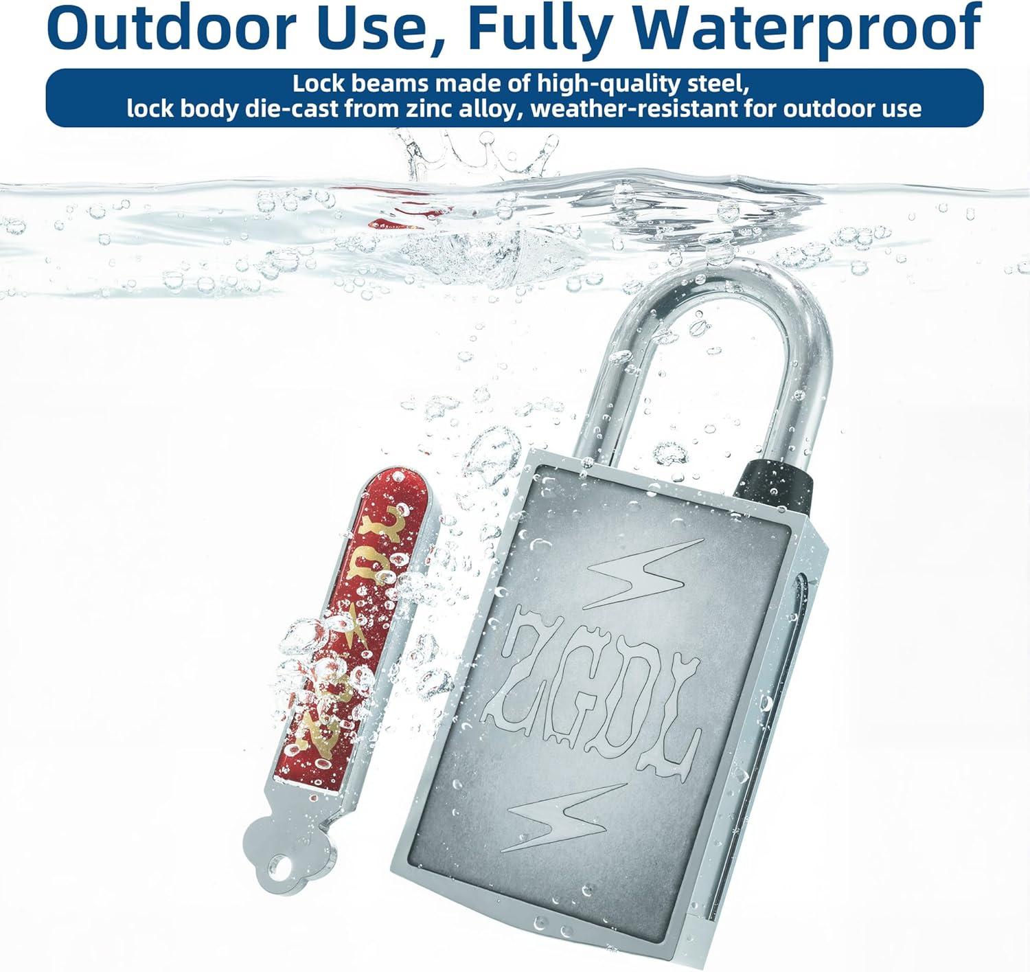 Keyless Hole Magnetic Padlock， 30mm Outdoor Weatherproof Lock， Waterproof Rust Proof Anti-Pry Combination Lock for Gates， Sheds， Toolbox， Fence， Cabinets & Storage