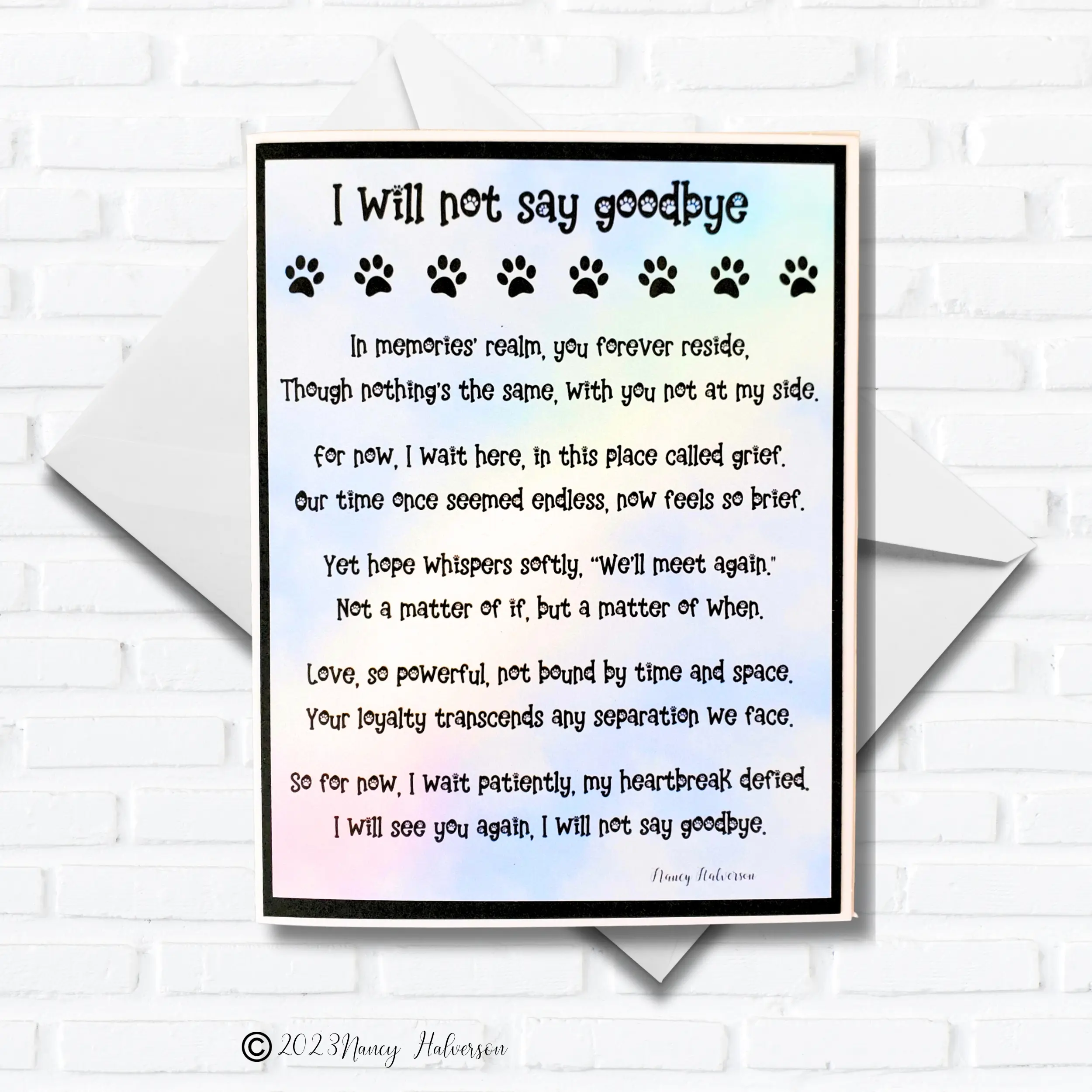 Pet Loss Card, Dog Sympathy Card, Pet Bereavement Card, Death of Dog Card, Dog Condolence Card