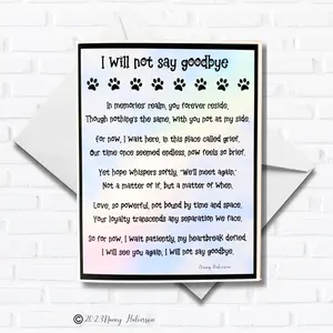 Pet Loss Card, Dog Sympathy Card, Pet Bereavement Card, Death of Dog Card, Dog Condolence Card