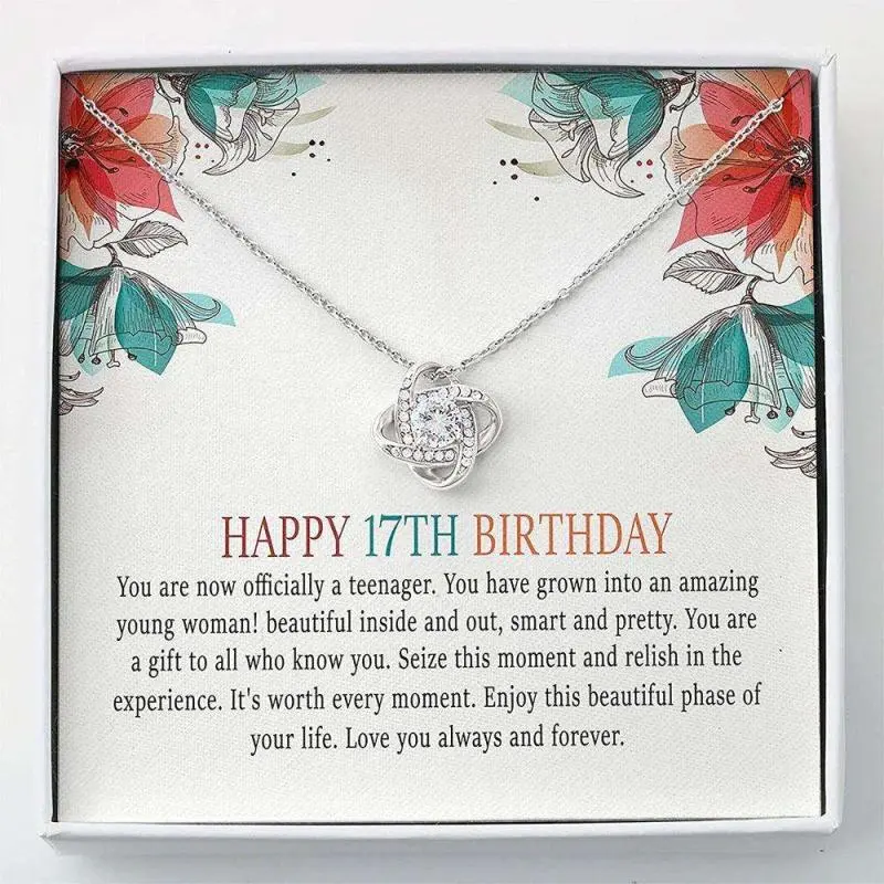 Daughter Necklace, Seventeen Birthday Necklace 17Th Birthday Gift Girl Necklace, Jewelry Message Card, Necklace Gifts For Birthday, Anniversary, Christmas Day, Thanksgiving