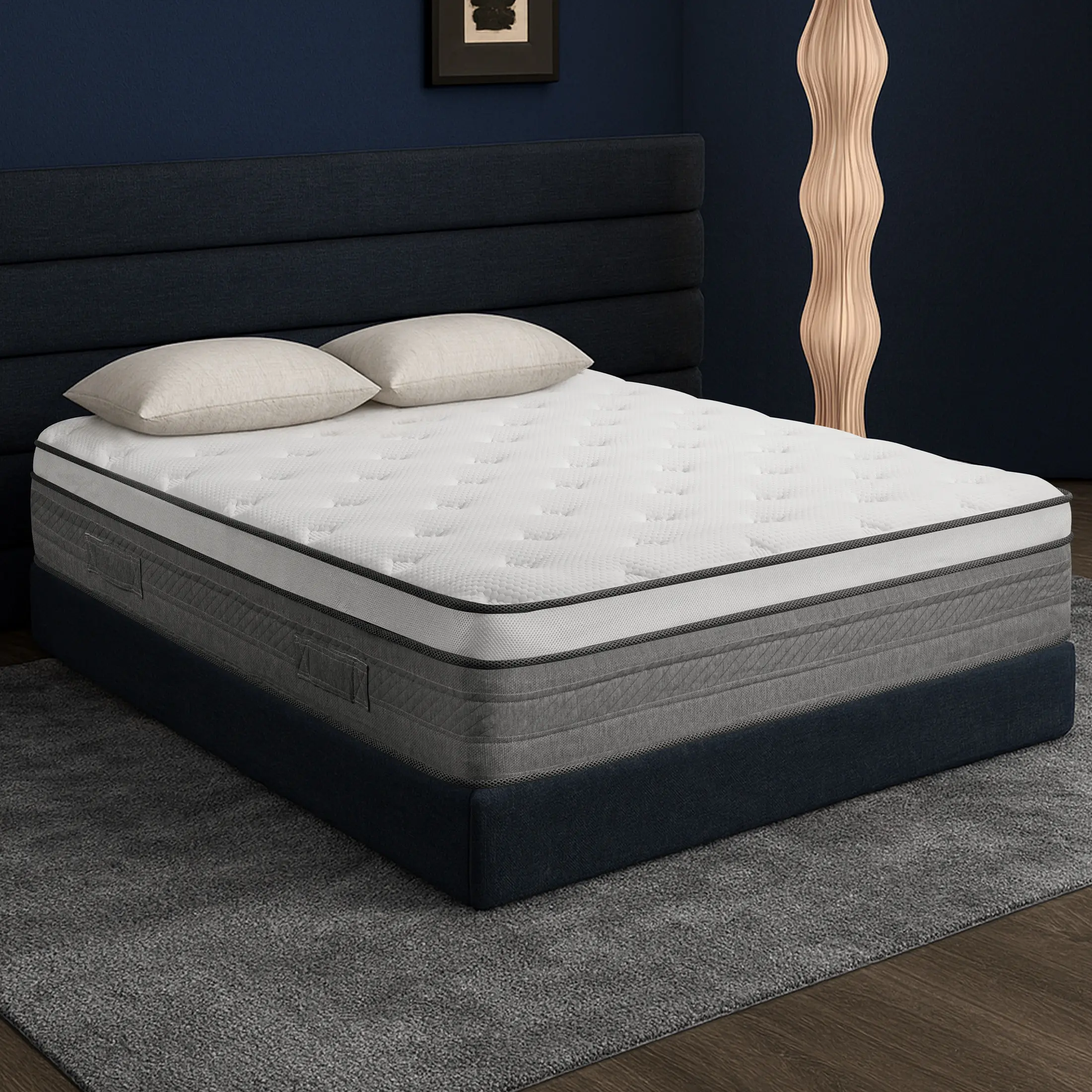 10 Inch Full,Queen,King Compressed Mattress high density gel Memory Foam& independent pocket Spring Coil , Hybrid Mattress outlet Medium Firm,strong metal edge Lumbar Support,Home Rooms Hotels,Ergonomic Mattress, Interior Modern partner, bed in a box tikt