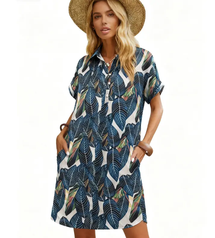 Women's Summer Shirt Dress Short Sleeve Floral Shift Dress Casual Loose Flowy Beach Sundress with Pockets Machine Washable Bohemian Style Womenswear Piece - TikTok Shop Women's Summer Shirt Dress Short Sleeve Floral Shift Dress Casual Loose Flowy Beach Sundress with Pockets Machine Washable Bohemian Style Womenswear Piece - TikTok Shop