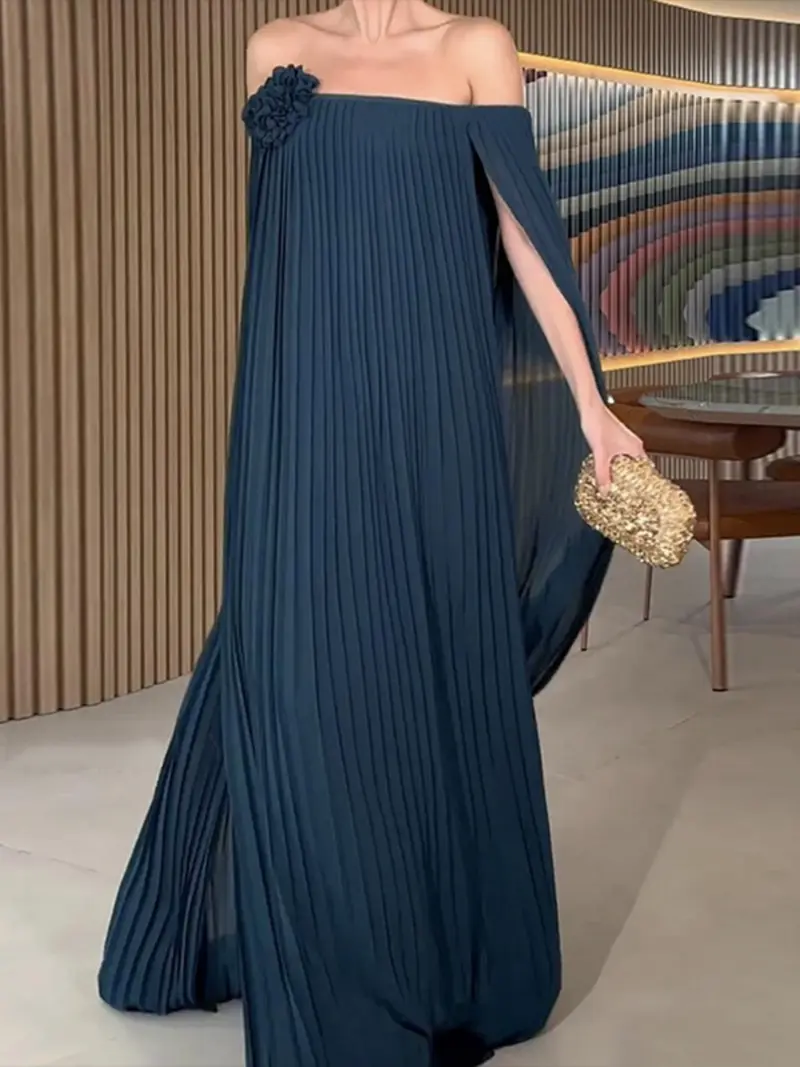 knee length dresses for ladies Lady Black Tie - Timeless Repeat - Pleated Satin Midi Dress