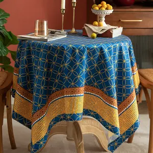 Atmosphere - creating restaurant tablecloths, luxurious jacquard tablecloths, high - end round - table table mats, household dust - proof coffee table coverings