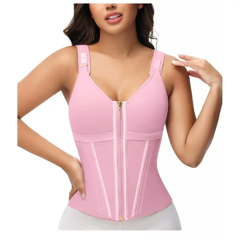 Minimalist Summer Women Breathable Mesh Shapewear Top with Bra Waist Cincher Casual Corset Outerwear Best Selling Delivery