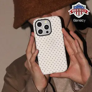 Simple black dot pattern,  durable, shock-absorbing two-in-one mobile phone case, suitable For iphone 17 pro case iphone 16 pro max case 15 14 13 12 11 & Samsung S25 S24 S23 Ultra Fe, cute pretty phone cases, TPU Shockproof phone case make it durable