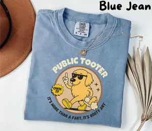 [Sale Up To 50%] Public Tooter Comfort Color Shirt, Embarrassing Edgy Gen Z Meme Shirt, Inappropriate 90s Retro Fart Tshirt| Golden Retriever shirt