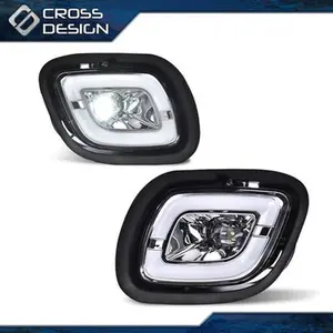 CROSSDESIGN 2PC LED Fog Lights Lamp White LH+RH Side Fit For 2008-2017 Freightliner Cascadia